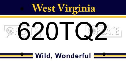 620TQ2 West Virginia License Plate