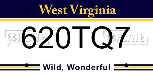 620TQ7 West Virginia License Plate