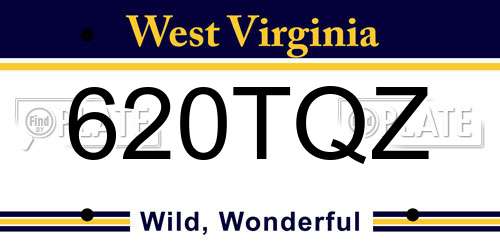 620TQZ West Virginia License Plate