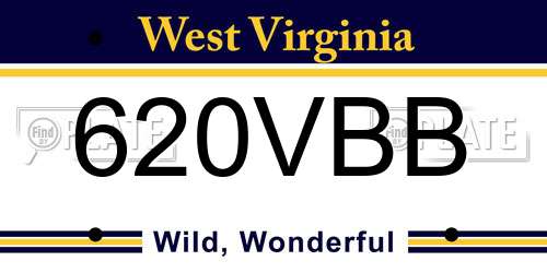 620VBB West Virginia License Plate