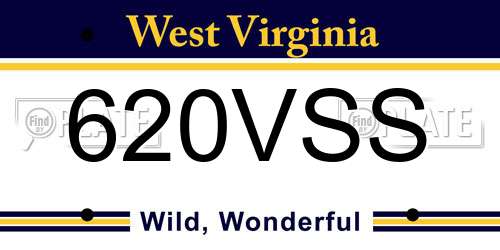 620VSS West Virginia License Plate
