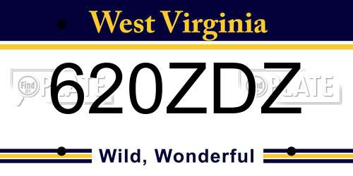 620ZDZ West Virginia License Plate