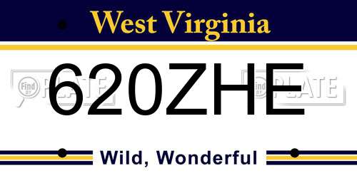 620ZHE West Virginia License Plate