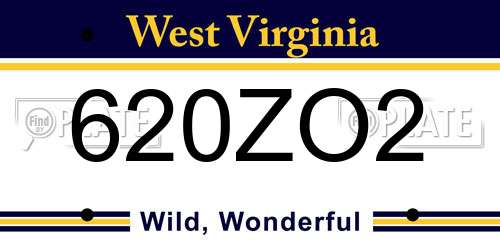 620ZO2 West Virginia License Plate