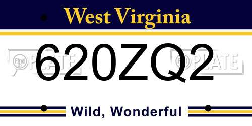 620ZQ2 West Virginia License Plate