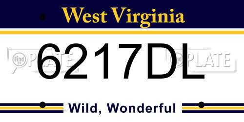 6217DL West Virginia License Plate