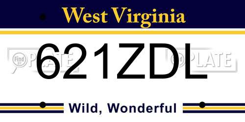 621ZDL West Virginia License Plate