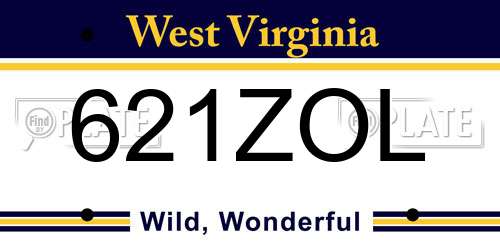 621ZOL West Virginia License Plate