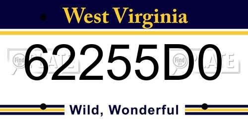 62255D0 West Virginia License Plate