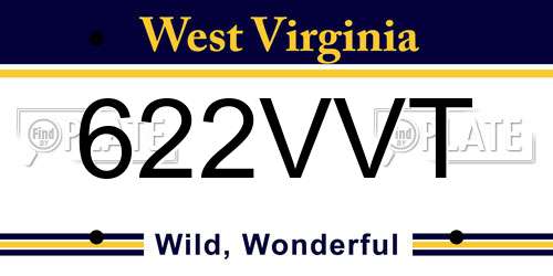 622VVT West Virginia License Plate