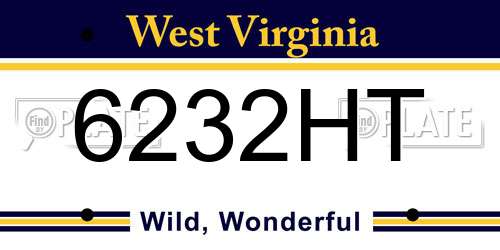 6232HT West Virginia License Plate