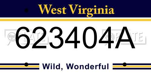 623404A West Virginia License Plate