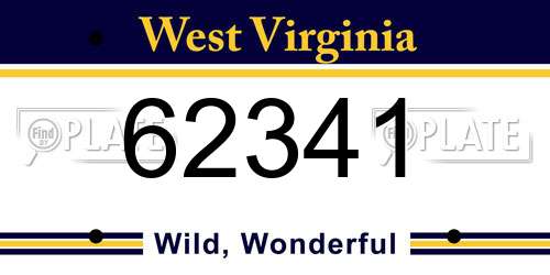 62341 West Virginia License Plate