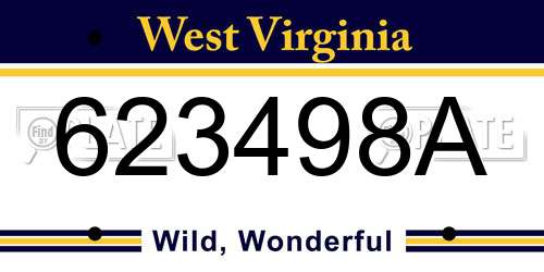 623498A West Virginia License Plate