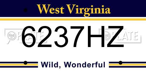 6237HZ West Virginia License Plate