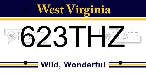 623THZ West Virginia License Plate