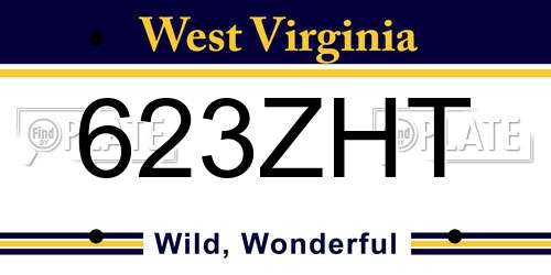 623ZHT West Virginia License Plate