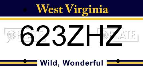 623ZHZ West Virginia License Plate