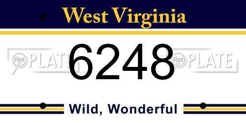 6248 West Virginia License Plate