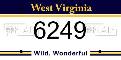 6249 West Virginia License Plate