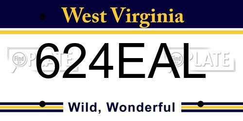 624EAL West Virginia License Plate