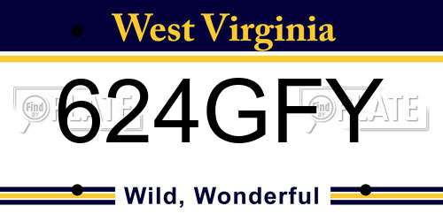 624GFY West Virginia License Plate