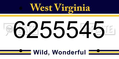 6255545 West Virginia License Plate