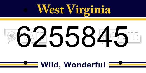 6255845 West Virginia License Plate