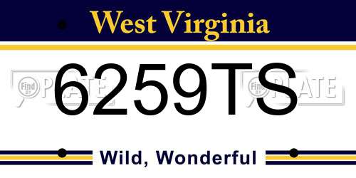 6259TS West Virginia License Plate
