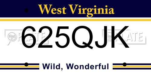 625QJK West Virginia License Plate