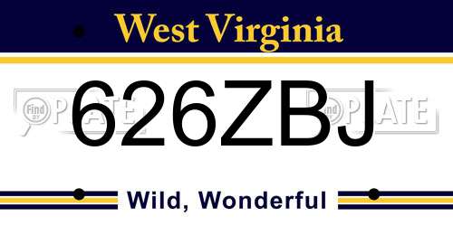 626ZBJ West Virginia License Plate