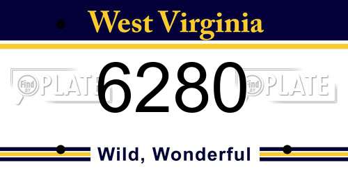 6280 West Virginia License Plate