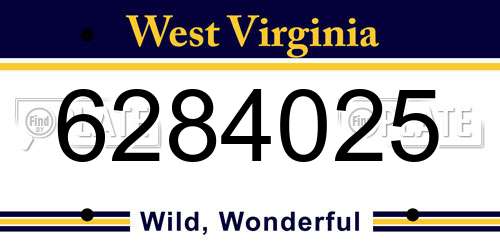 6284025 West Virginia License Plate