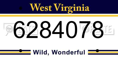 6284078 West Virginia License Plate