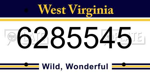 6285545 West Virginia License Plate