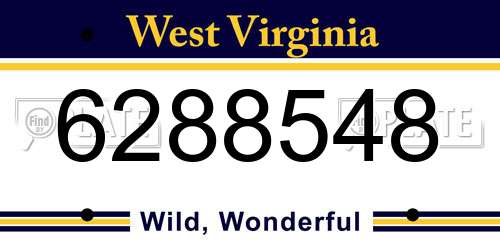 6288548 West Virginia License Plate