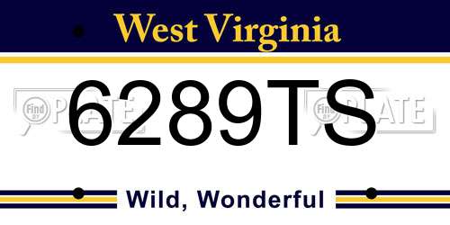 6289TS West Virginia License Plate