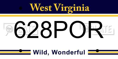628POR West Virginia License Plate