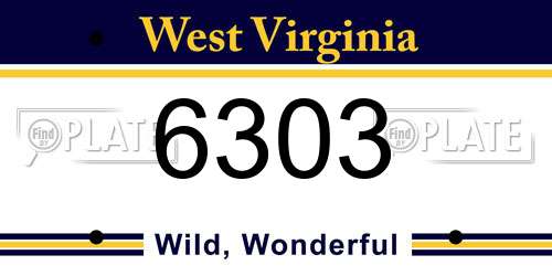 6303 West Virginia License Plate