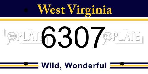 6307 West Virginia License Plate