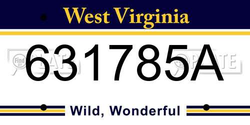 631785A West Virginia License Plate