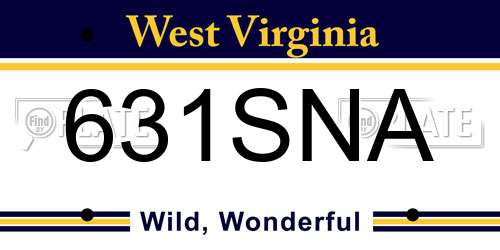 631SNA West Virginia License Plate