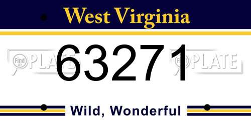 63271 West Virginia License Plate