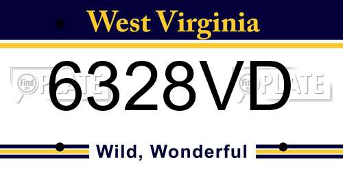 6328VD West Virginia License Plate