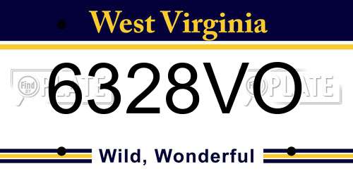 6328VO West Virginia License Plate