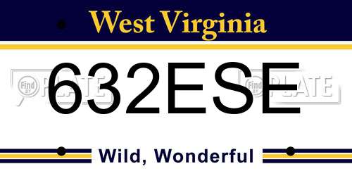 632ESE West Virginia License Plate