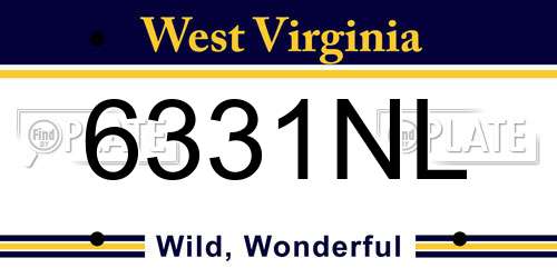 6331NL West Virginia License Plate