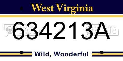 634213A West Virginia License Plate