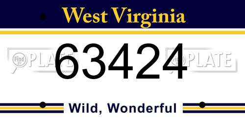 63424 West Virginia License Plate