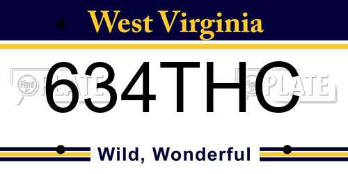 634THC West Virginia License Plate